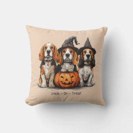 Almofada Truque Ou Tratar Cães De Beagle Halloween