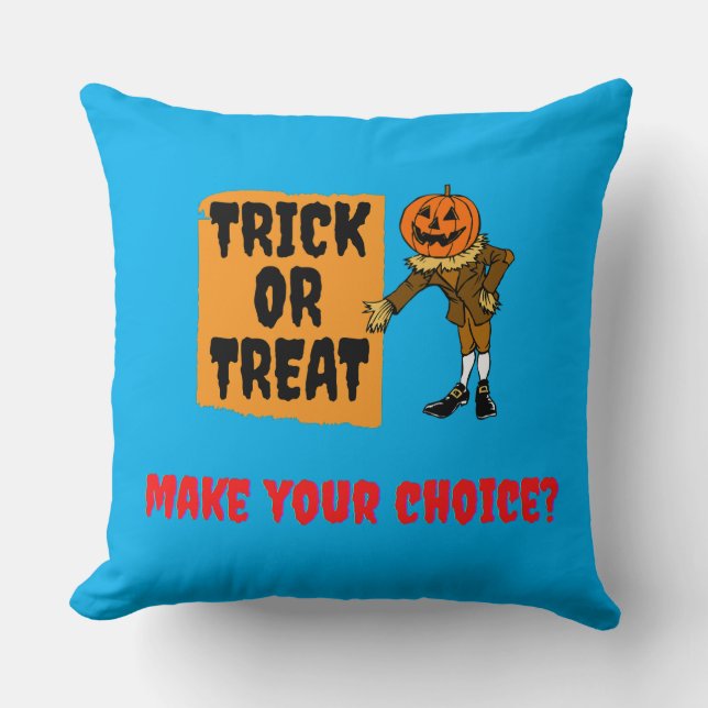 Almofada Truque ou Tratar. Faça a sua escolha? (Frente)