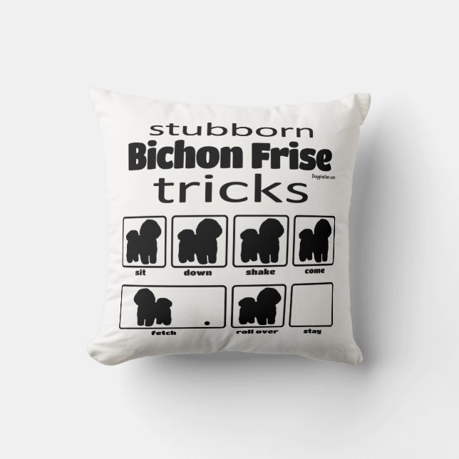 Almofada Truques de Frise de Bichon Stubborn (Frente)
