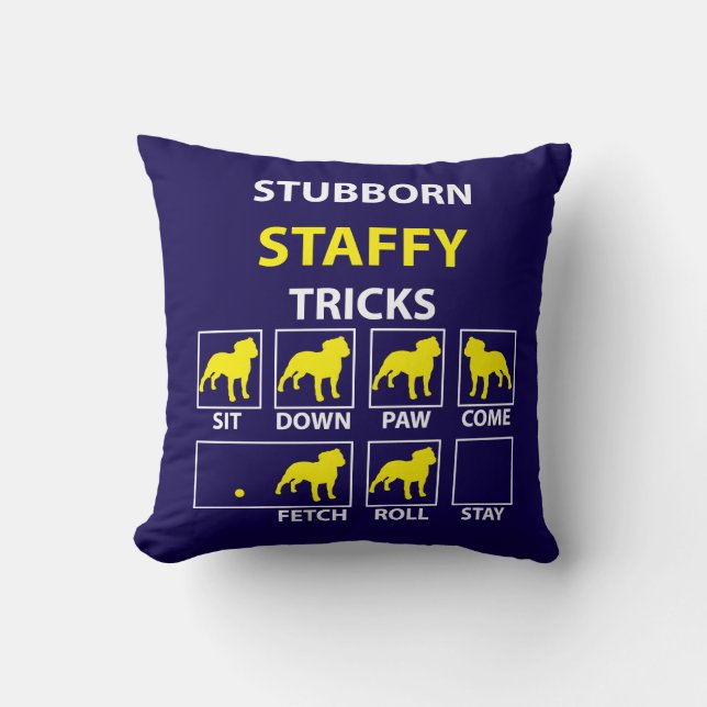 Almofada Truques Staffy Stubborn (Frente)