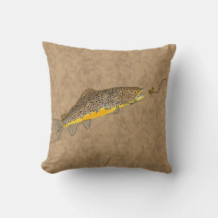 Almofada Truta de Brown da pesca com mosca