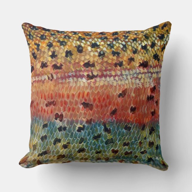 Almofada Truta de riacho de pesca 20 x 20 (Frente)