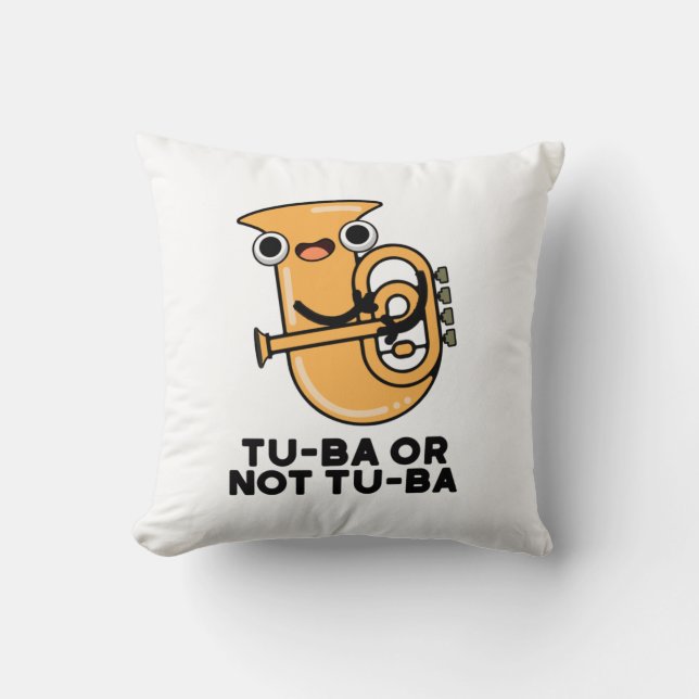 Almofada Tu-ba Ou Não Tu-ba Funny Shakespeare Tuba Pun (Frente)