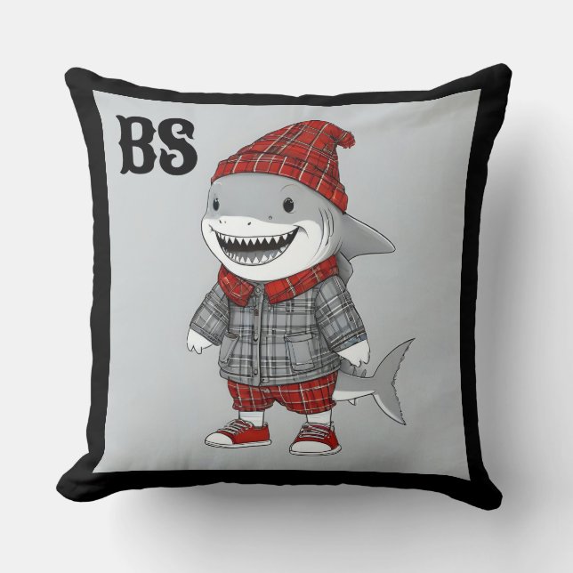 Almofada tubarão em Disguise Escocesa - tubarão-tartã charm (Frente)