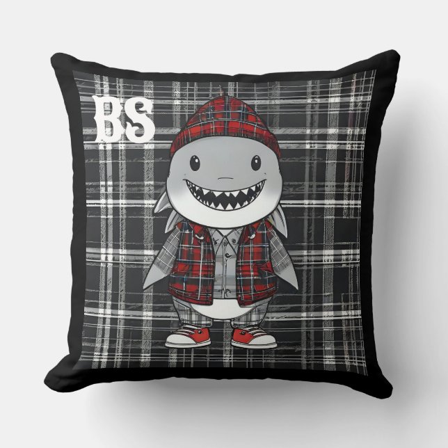 Almofada tubarão em Disguise Escocesa - tubarão-tartã charm (Frente)