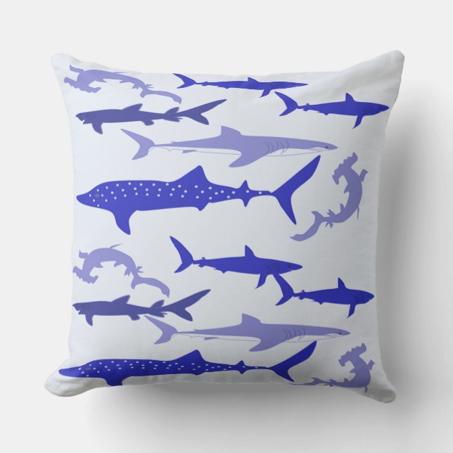 Almofada Tubarões azuis (Frente)