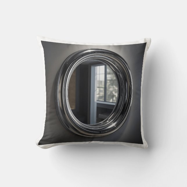 Almofada Tubular Chrome Mirror Reflection Art (Frente)