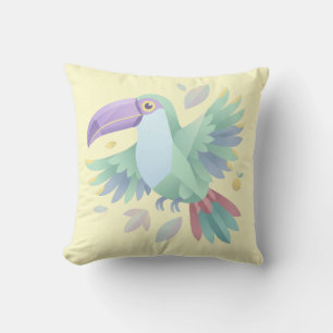 Almofada Tucano Geométrico em Pastel – Voo Tropical Minimal