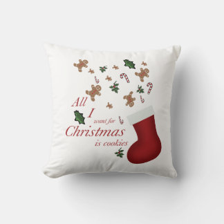 Almofada tudo o que eu queria para o natal é biscoito