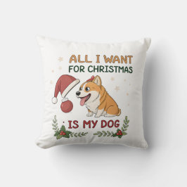 Almofada Tudo o que Quero no Natal é a Arte do Meu Cachorro
