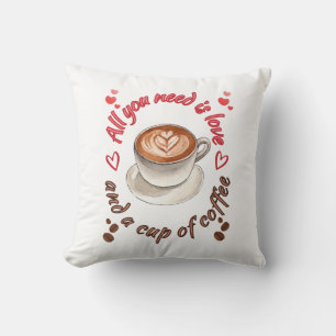 Almofada Tudo que você precisa é amor e uma xícara de café