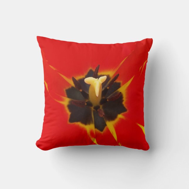 Almofada tulipa amarela vermelha (Frente)