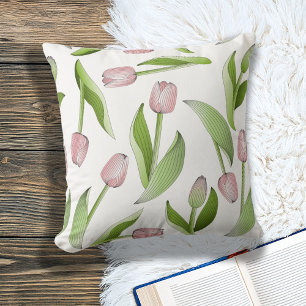 Almofada Tulipa Rosa Botânica Moderna
