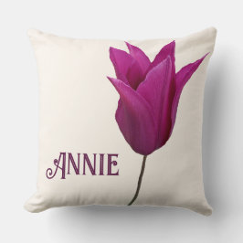 Almofada Tulipa rosa clássica Um Travesseiro personalizável