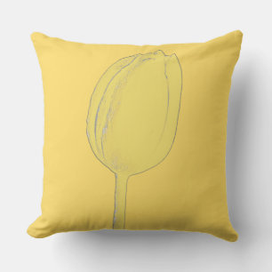 Almofada Tulipas Amarelo Mostarda Artes Florais Decoração d