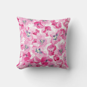 Almofada tulipas de aquarelas: design de cartão desenhado à