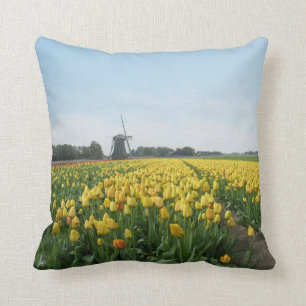 Almofada Tulipas e moinho de vento holandeses Holland