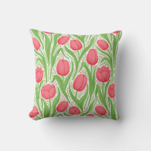 Almofada Tulipas em vermelho e verde