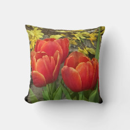 Almofada Tulipas Laranja Vermelho Deslumbrantes
