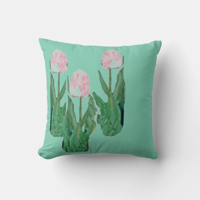 Almofada Tulipas Três Rosa (Frente)