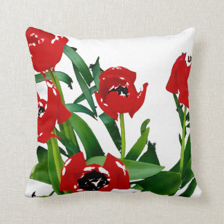 Almofada Tulipas vermelhas brilhantes