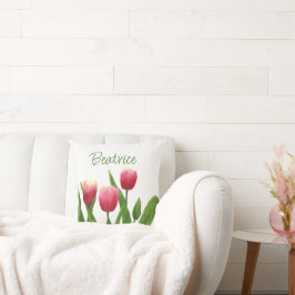 Almofada Tulipas Vermelhas com Greenery