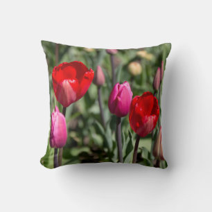 Almofada Tulipas vermelhas e roxas, poster