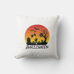 Almofada Tumba Mão de Zumbi de Halloween Árvore Gato Preto 