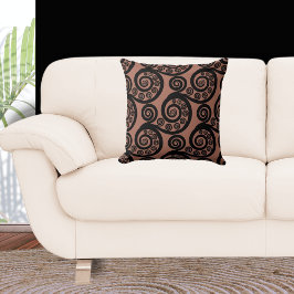 Almofada Turbilhão Terrestre de Bronze e Fern Preto