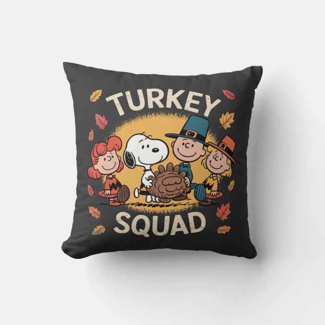 Almofada Turkey Squad Funny Cartoon Friends Thanksgiving (Frente)