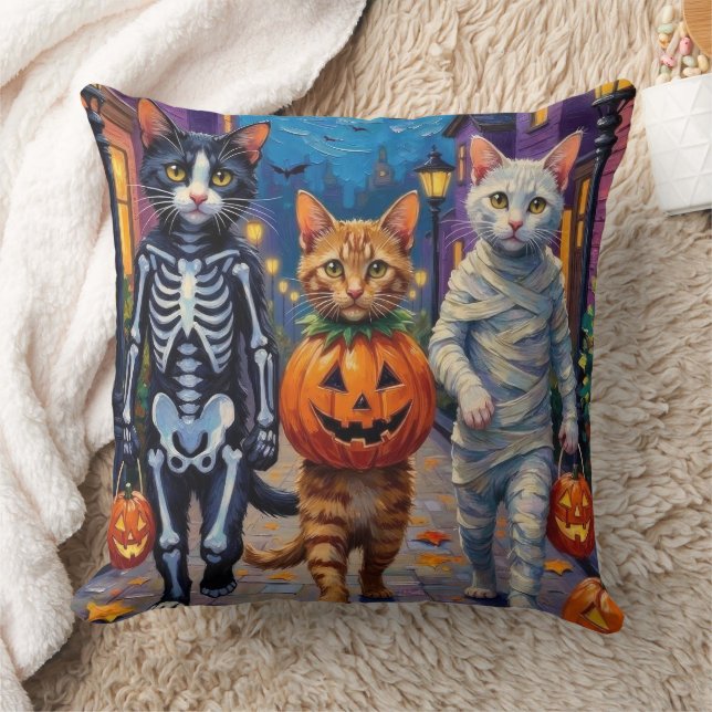 Almofada Turkish Angora Cats In Halloween Costumes (Cobertor)