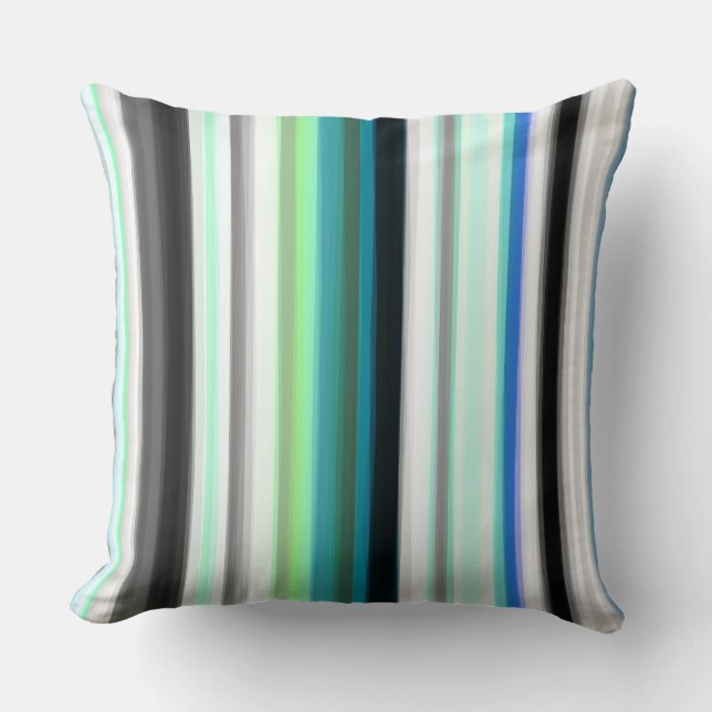Almofada Turquesa, Abstrato azul e Cinza (Frente)