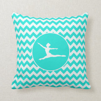 Almofada Turquesa, Aqua Color Chevron; Balé
