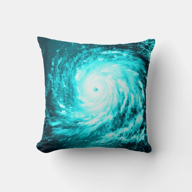 Almofada Turquesa Azul Água Espiral Piscina (Frente)