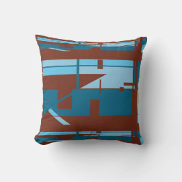 Almofada Turquesa azul Borgonha Sudoeste Abstrato