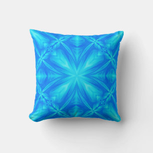 Almofada Turquesa Azul Neon Psicodélico Abstrato Nublado