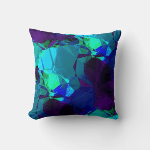 Almofada Turquesa Azul & Roxo Padrão Abstrato Elegante
