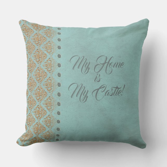 Almofada Turquesa Barroco - Travesseiro (Frente)