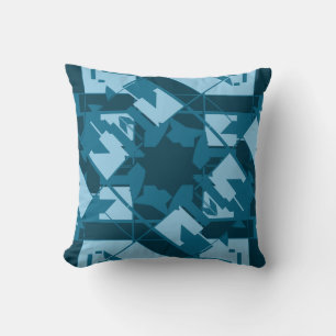 Almofada Turquesa Blue Teal Mediterrânica Inspirada Floral