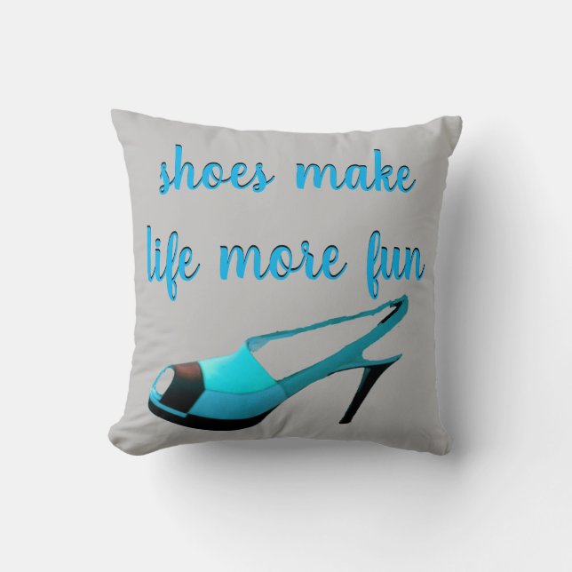 Almofada Turquesa Calçado de alto salto, prata, preto (Frente)