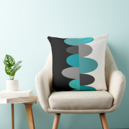 Almofada Turquesa, Cinza e preto