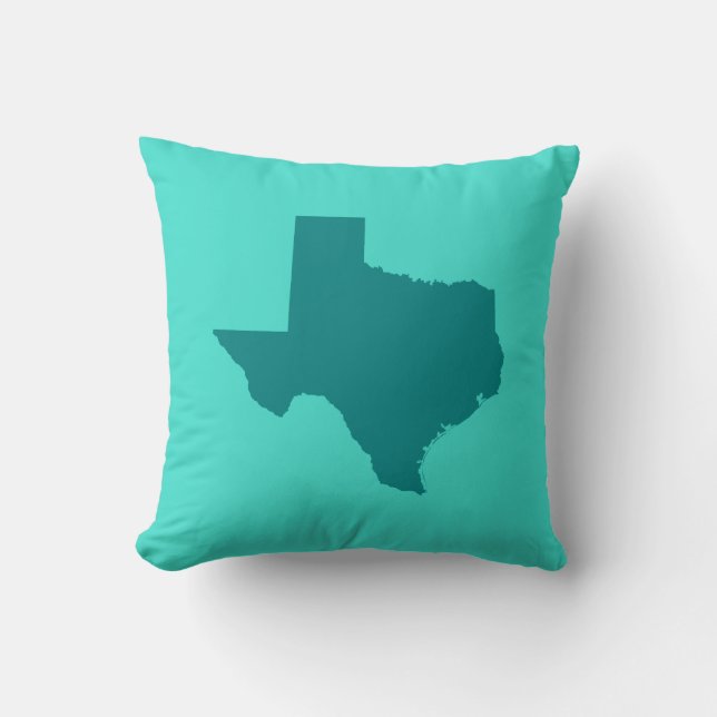 Almofada Turquesa e Teal Texas Shape (Frente)