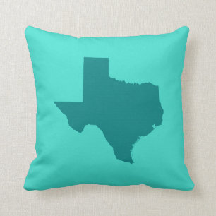 Almofada Turquesa e Teal Texas Shape