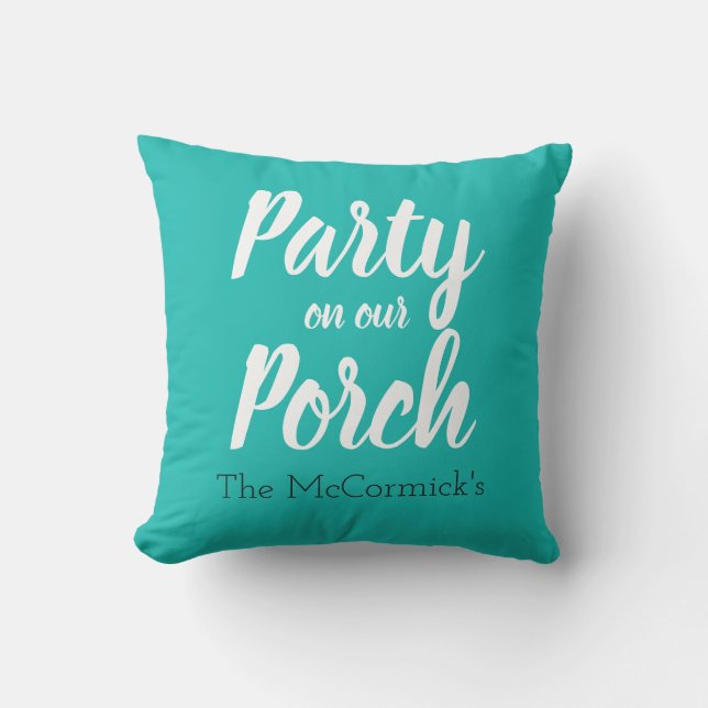 Almofada Turquesa Patice Porch Party Summer Personalizado (Frente)