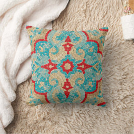 Almofada turquesa vermelho