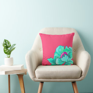 Almofada Turquesa Vidro De Flor Poppaposa De Fuchsia