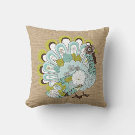 Almofada Turquia no faux Burlap