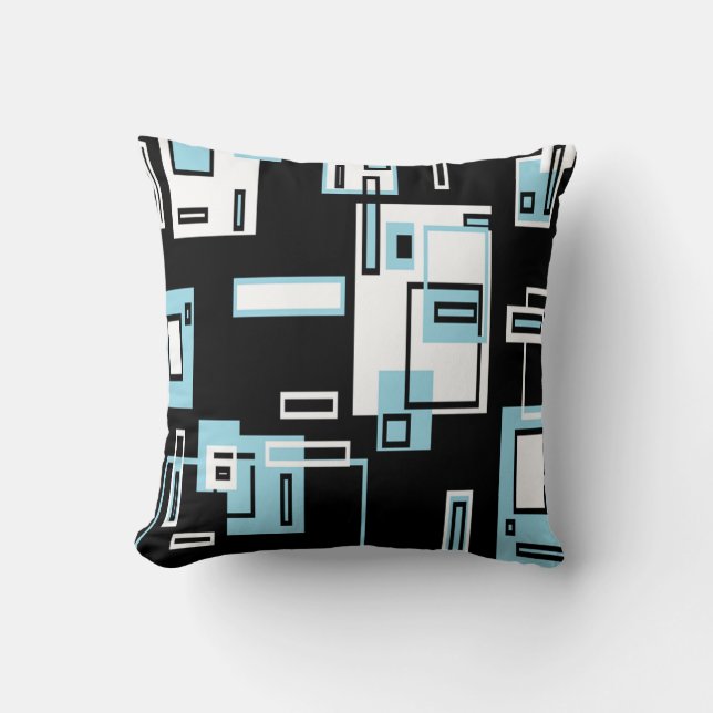 Almofada Turquoise Blocos Funky Travesseiro decorativo (Frente)