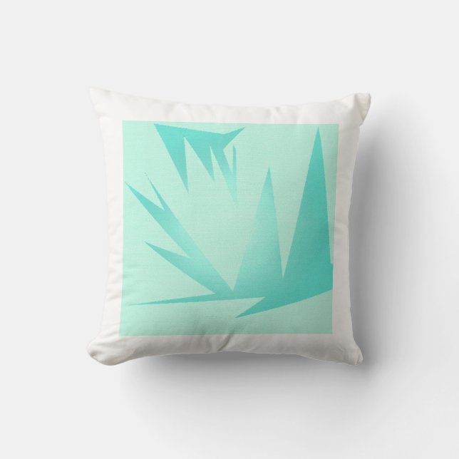Almofada Turquoise Green Blue Abstrato Art (Frente)