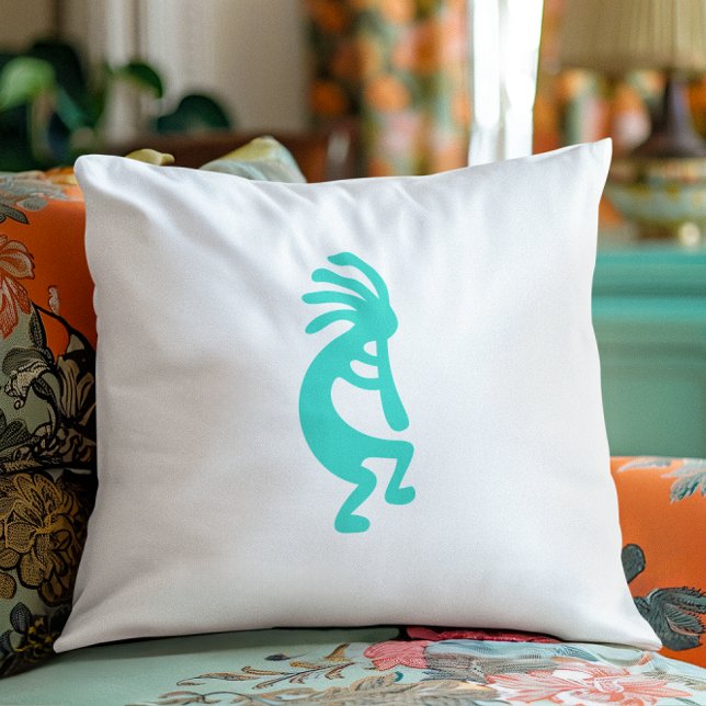 Almofada Turquoise Kokopelli (Turquoise Kokopelli Throw Pillow)
